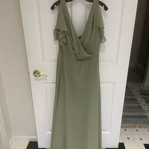 David Bridal Eucalyptus Green Dress
